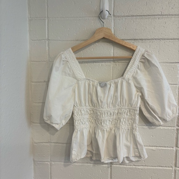 GAP Puff Sleeve Cinched Waist Top - Picture 6 of 8